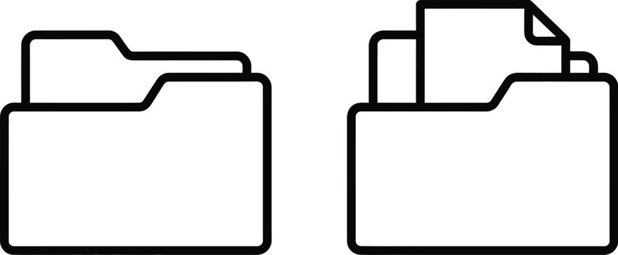 Folder icon, file folder sign vector illustration with modern flat style for document storage and file management interface design