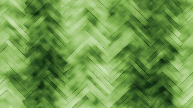 Dark green seamless herringbone tile pattern with white grout in soft watercolor style