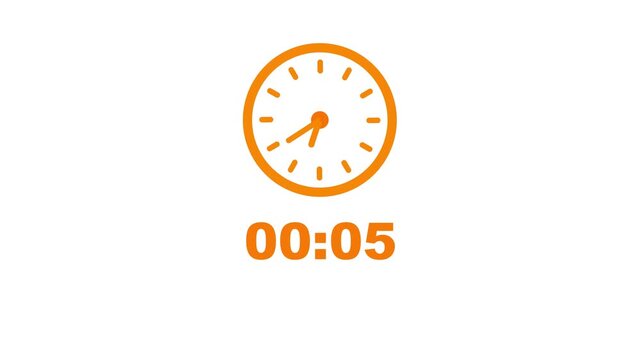 countdown timer with alpha channel, 47 minutes on transparent background. 4K Video