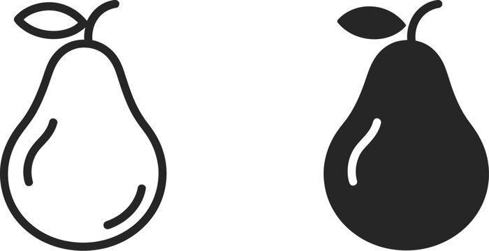 Fruit pear icon, fruit pear sign vector illustration with modern flat style for healthy food, nutrition, and organic lifestyle concepts