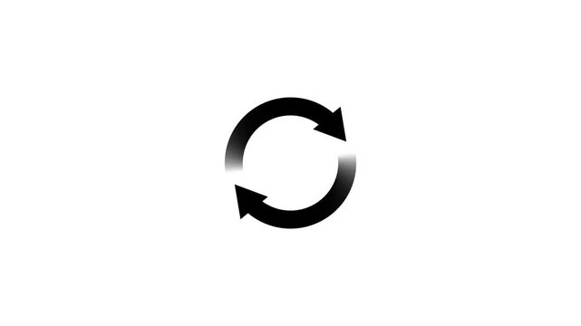 Circular arrows loading icon animation seamless loop refresh symbol clockwise counterclockwise gradient effect motion graphic
