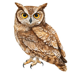 Obraz premium High-resolution watercolor painting vector of Owl, isolated on a white background.