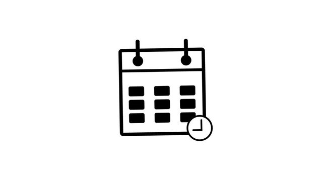 Modern Calendar icon isolated . Monthly and Day calendar icon , Animated date calender icon concept on white background.