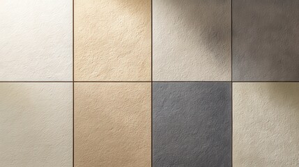 Fototapeta premium Tile Installation Background Ceramic Tiles Soft Beige Neutral Tones Geometric Pattern Interior Design Surface