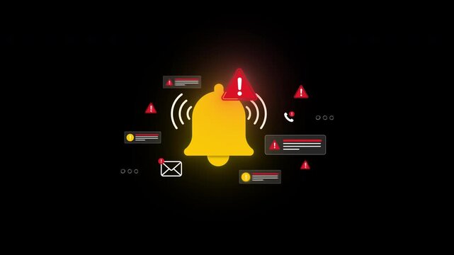 Notification alert warning system. showing push notification message call and security alert interface for communication and user engagement&nbsp;