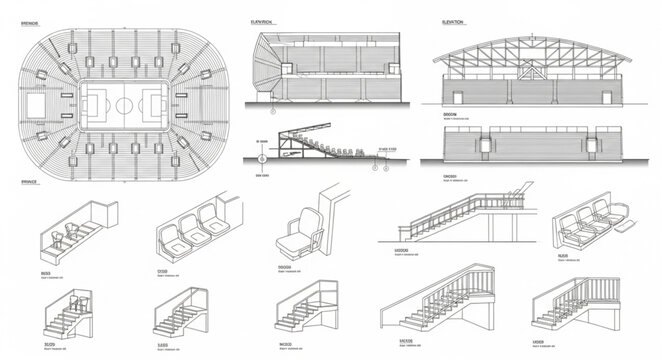Architectural Drawings of a Modern Building Design.