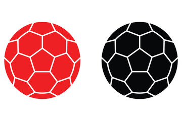 Fototapeta premium Football icons red and black soccer ball graphics for sports design and branding