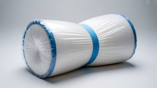 1. White cylindrical industrial filter cartridge isolated on gray background