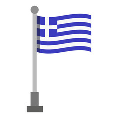 Obraz premium Greek flag with pole