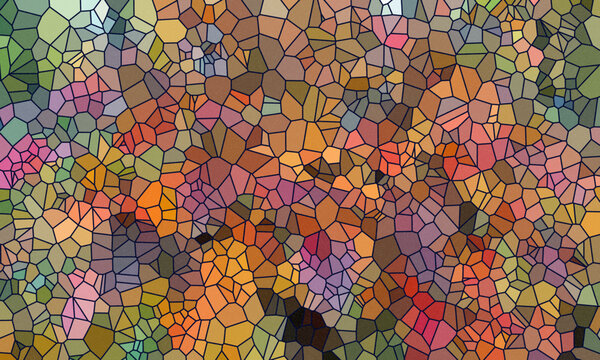 Colorful mosaic. Abstract background with triangle pattern looking like stained glass. Polygon pattern low poly triangle shape. Vector multicolored geometric gradient. Сrystalline structure, crystals
