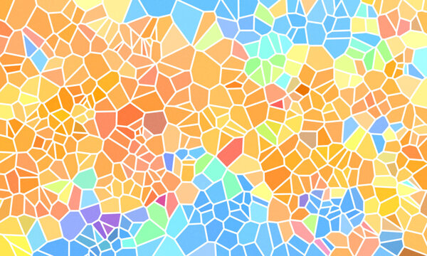Colorful mosaic. Abstract background with triangle pattern looking like stained glass. Polygon pattern low poly triangle shape. Vector multicolored geometric gradient. Сrystalline structure, crystals