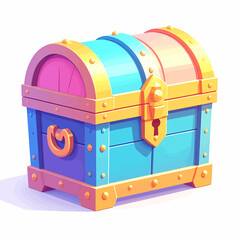 Colorful Treasure Chest with Lock 9. © Sumi