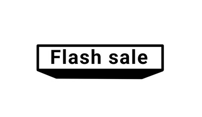 Fototapeta premium Minimal flash sale labels and discount icons with percentage symbols, modern retail promotion design in black and white