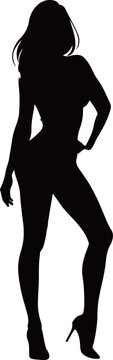 Sleek Silhouette: High Heel Fashion Model Poses
