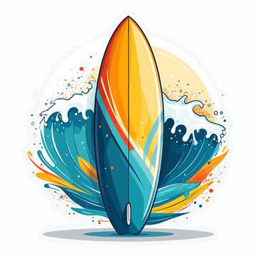 Vibrant colorful surfboard on display 3.