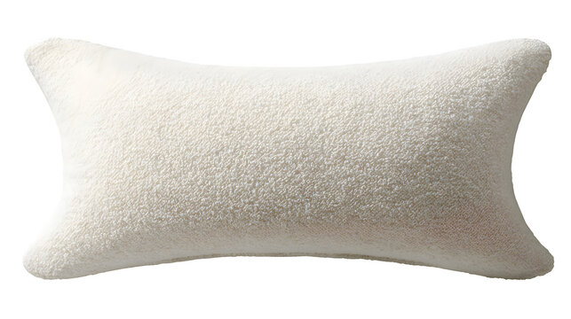 Soft white rectangular memory foam pillow displayed in a clean studio photo on transparent background