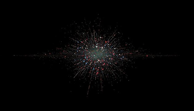 Data Corrupt Pixel Burst Colorful Glitch Explosion on Black &mdash; Digital Error Pixel Glitch Overlay Effect
