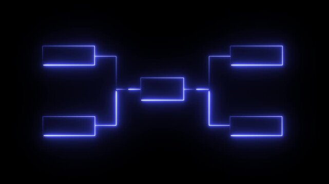 A digital tournament bracket background template featuring a neon glow effect, often used for esports or sports championship graphics.