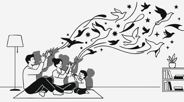 Family bonding for global day of parents using shadow puppets