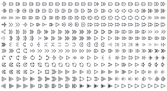 Arrow icons set navigation and directional signs