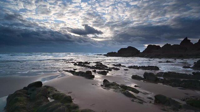 Dramatic cloud formations at twilight time in Cornwall