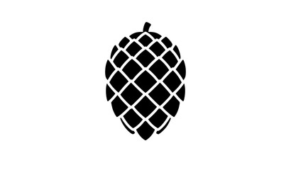 Pine cone silhouette icon isolated on white background stylized spruce cedar conifer seed pod symbol for winter nature graphic design vector illustration © Hosneara
