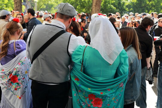 Traditional San Isidro Celebration Crowd in Las Vistillas Madrid