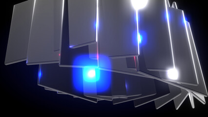 Turbine Generator Engine Electric Blue Glow Plates Technology Mechanical Radiator Cooler Machinery Power Source Fusion Energy © MdFuyad