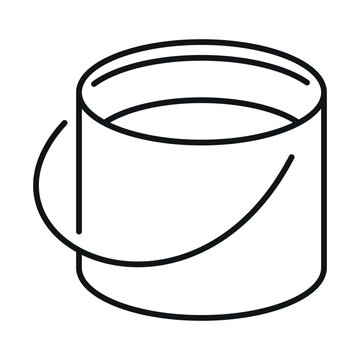 Icon showing a simple bucket design vector for use in digital media and graphic design projects