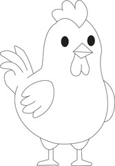 cute hen coloring page  © MOST MONIKA AKTHER