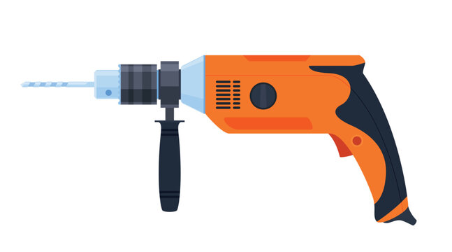 Power drill with side handle is designed for various tasks in home improvement and construction projects