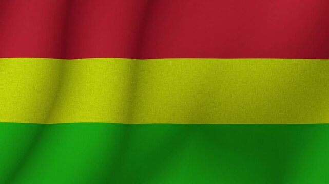 The flag of Plurinational State of Bolivia. The evolving Bolivia flag in 3d format. 1080p HD animation for presentation