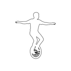 unicycle outline icon man balancing circus sport entertainment rider illustration © SAJADA