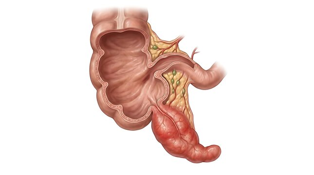 Appendicitis Inflamed Appendix Medical Illustration