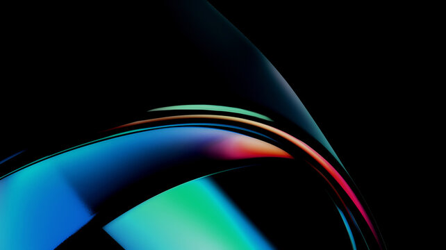 Futuristic amoled display background with iridescent glossy metallic curve