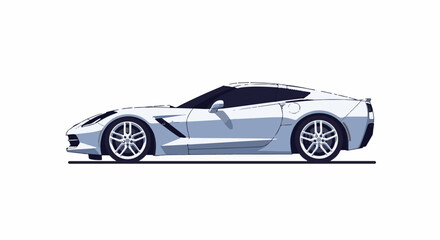 Obraz premium Pixel art illustration of a sleek, white sports car viewed from the side