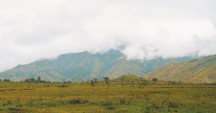 cloudy mountain ranges landscape, Communal Ranch, Impasug-ong, Bukidnon, Philippines