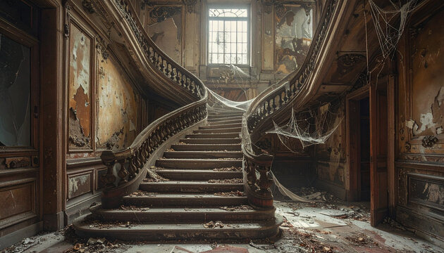 Decaying staircase interior