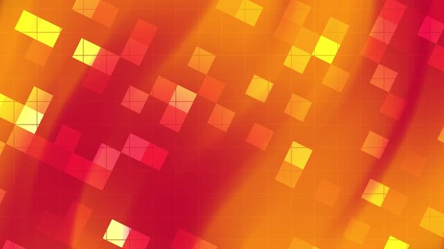 Abstract orange background with pixelated squares suitable for technological designs, digital presentations, web graphics, and futuristic concepts.