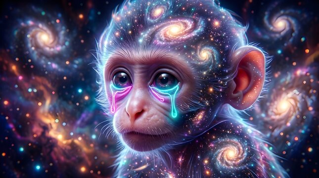 Cosmic Jelly Baby Monkey Fantasy Portrait