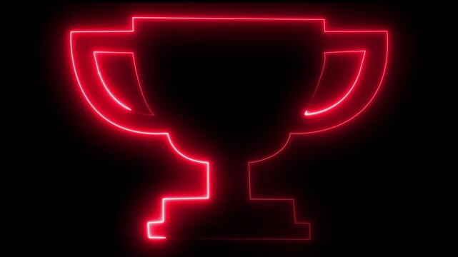 Neon blue line winner podium with 1st, place icon animation with blue color on a black background pedestal appearance 4k motion design animation for ...