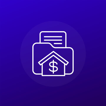 collateral line icon, house loans and mortgages