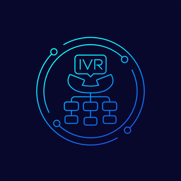 IVR system icon, automated telephony linear design