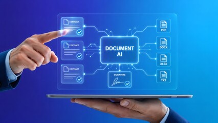 Obraz premium Document AI system for automated digital contract and file management