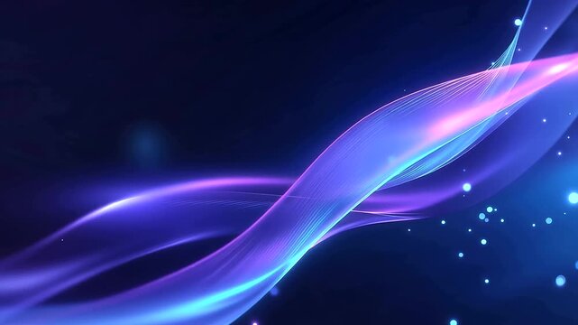 Blue abstract background with flowing purple and pink swirls and scattered stars for a cosmic design concept. Blue purple pink swirls, star scattered, cosmic design, abstract