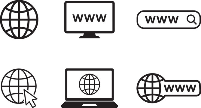 Web Browser and Internet Line Icons Collection