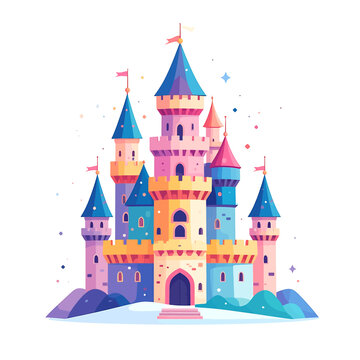 Colorful fantasy castle with towers 2.