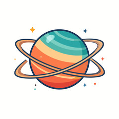 Colorful illustration of a planet 7. © Bonaji