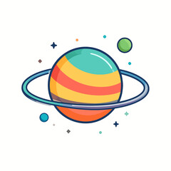 Colorful illustration of a planet 8. © Bonaji