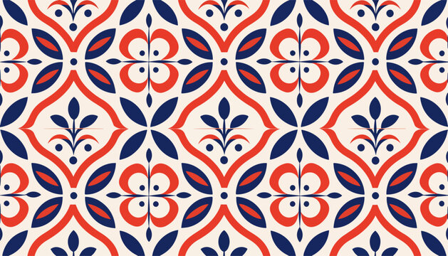 Mediterranean floral geometry expressed through crisp flat SVG vector styling